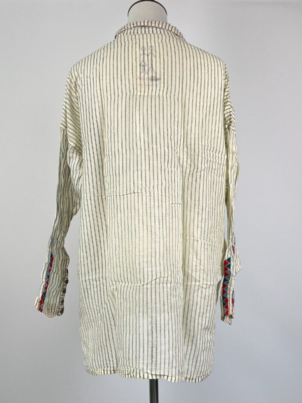 NWOT Johnny Was Stripe Embroidered Long Sleeves Tunic Blouse Top Size S - Picture 6 of 14